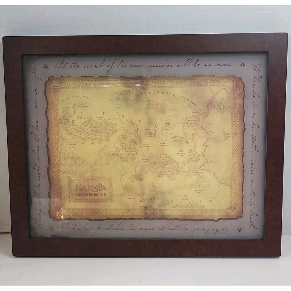 Framed Narnia Map With Original Box By Inspirio & Zondervan - In Original Box